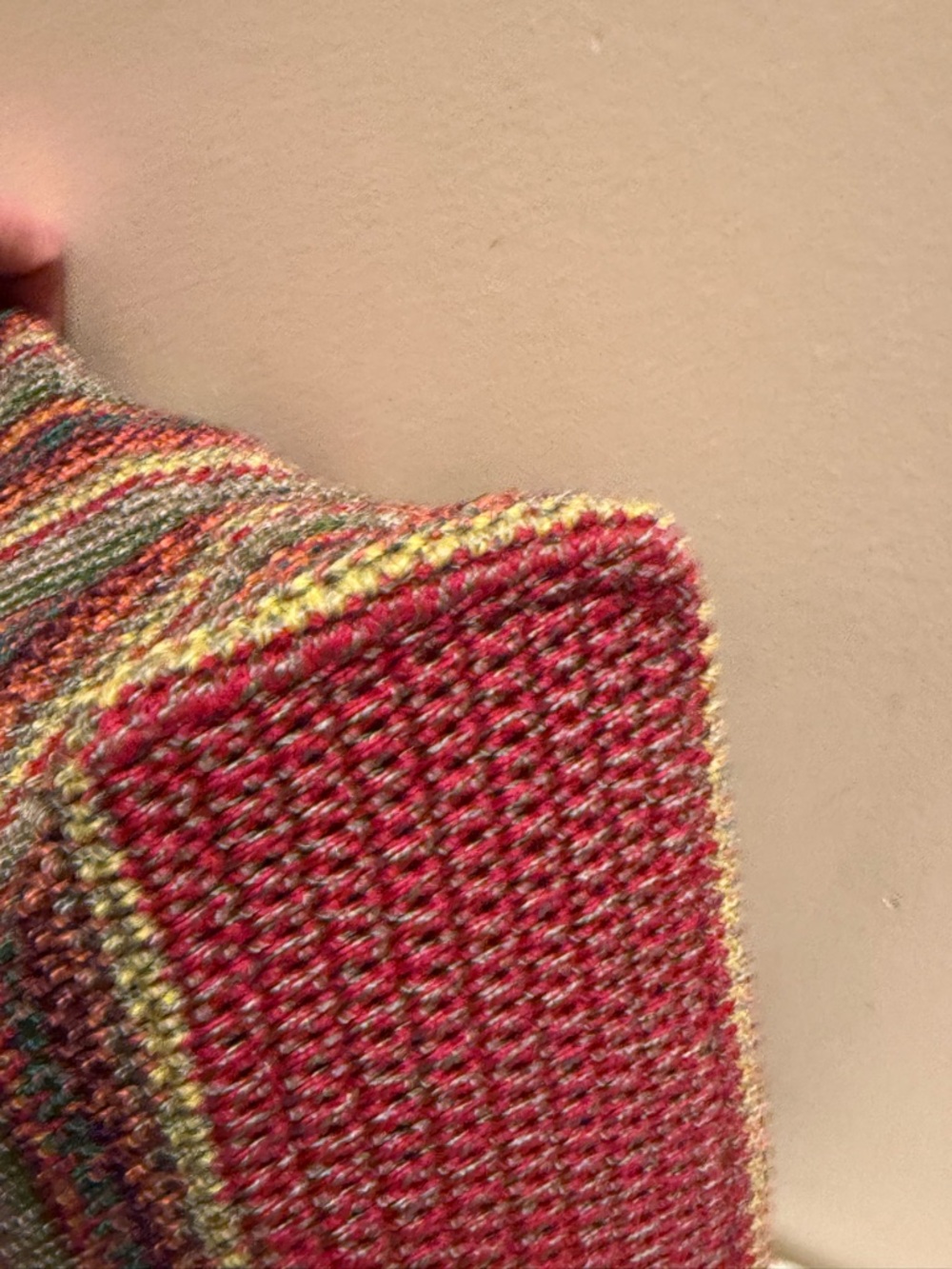 The Sak Belle Crochet Large Hobo Tote Purse Bag Multicolor Stripe EUC - Picture 4 of 9